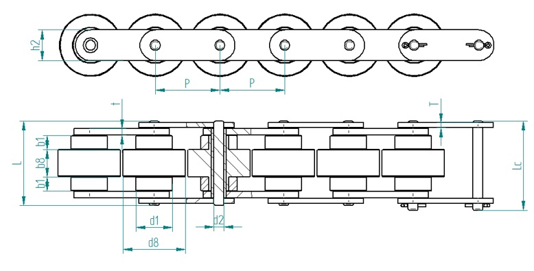 Double Plus Ketten mit Stahlrollen