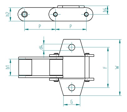 Landmaschinenketten mit Anbauelementen VIII