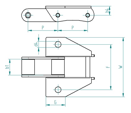 Landmaschinenketten mit Anbauelementen X