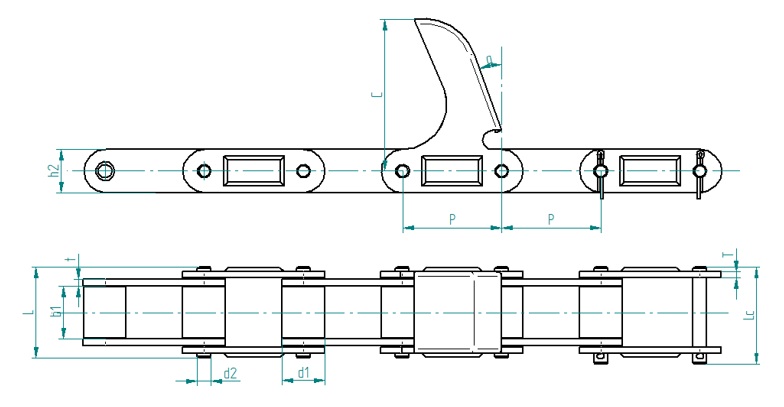 Landmaschinenketten mit Anbauelementen XVI